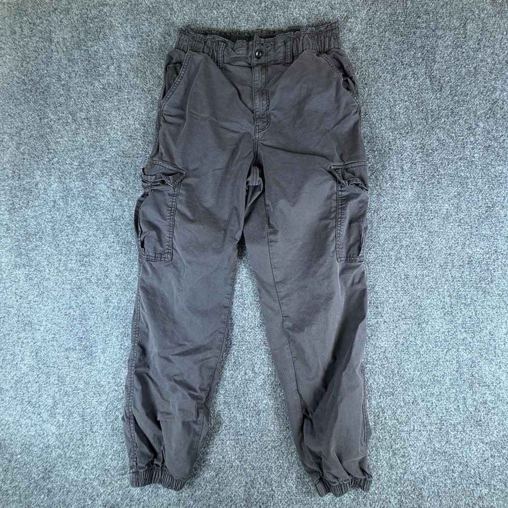 American Eagle Outfitters‎ Cargo Jogger Pants Womens 26x27 Black Cotton Tapered